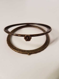 Bronze Hinge Ring ROUND DAISY